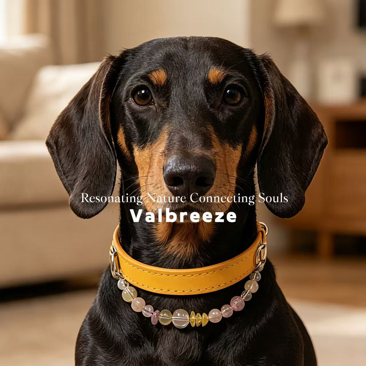 Valbreeze Crystal Healing Vegan Leather Dog Collar - Radiant Guardian