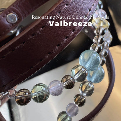 Valbreeze Earthy Guardian 5-Crystal Healing Vegan Leather Dog Collar